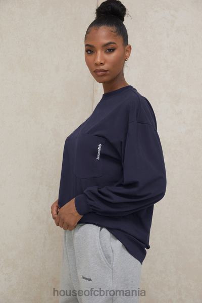 îmbrăcăminte House of CB top strata bleumarin cu mânecă lungă X4F68787