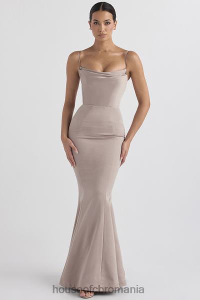 nunti House of CB rochie din satin ciuperci violette coada de pește X4F681149