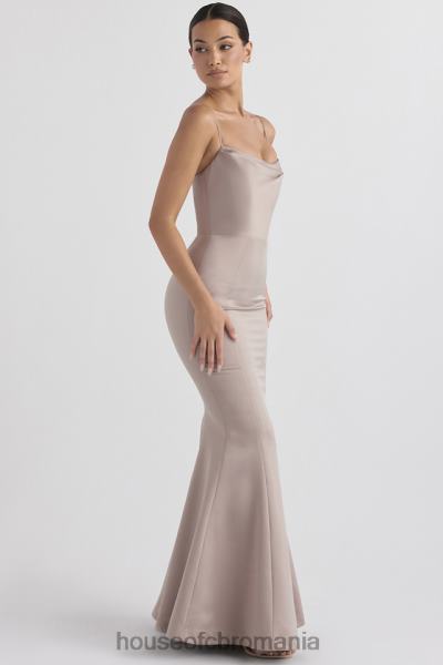 nunti House of CB rochie din satin ciuperci violette coada de pește X4F681149