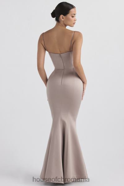 nunti House of CB rochie din satin ciuperci violette coada de pește X4F681149