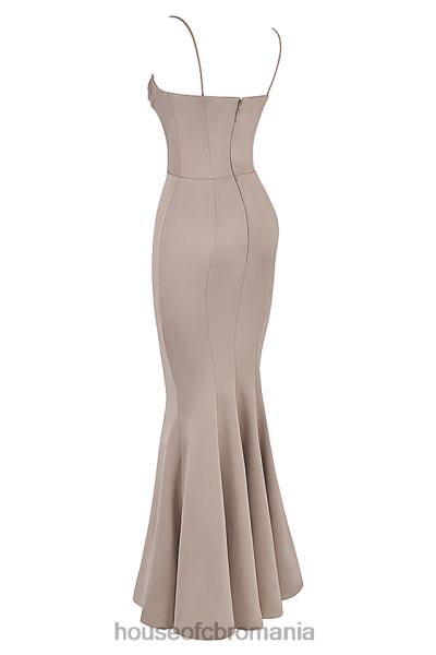 nunti House of CB rochie din satin ciuperci violette coada de pește X4F681149