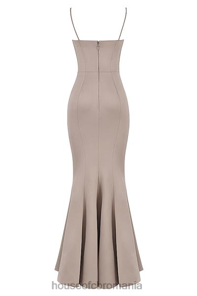 nunti House of CB rochie din satin ciuperci violette coada de pește X4F681149