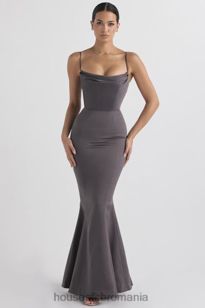 nunti House of CB rochie din satin violette shadow coada de pește X4F681152