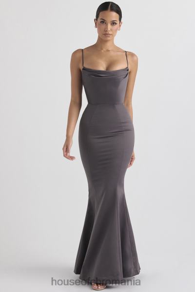 nunti House of CB rochie din satin violette shadow coada de pește X4F681152