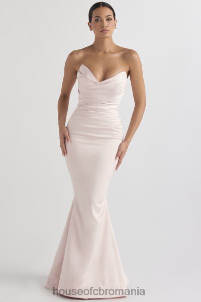 nunti House of CB rochie fără bretele din satin blush fleur X4F681146