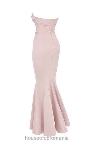 nunti House of CB rochie fără bretele din satin blush fleur X4F681146