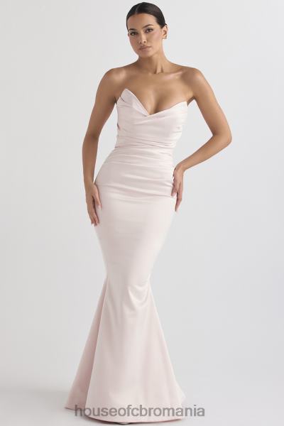 nunti House of CB rochie fără bretele din satin blush fleur X4F681146