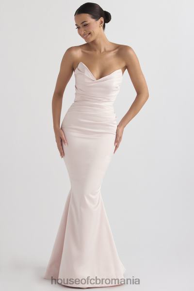 nunti House of CB rochie fără bretele din satin blush fleur X4F681146