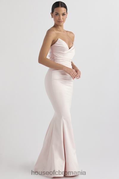 nunti House of CB rochie fără bretele din satin blush fleur X4F681146