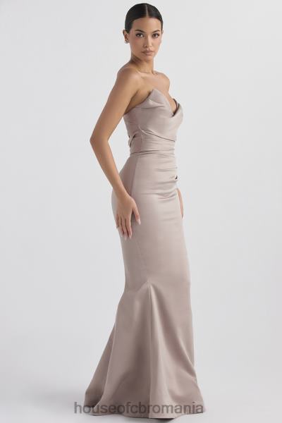 nunti House of CB rochie fără bretele din satin fleur ciuperci X4F681148