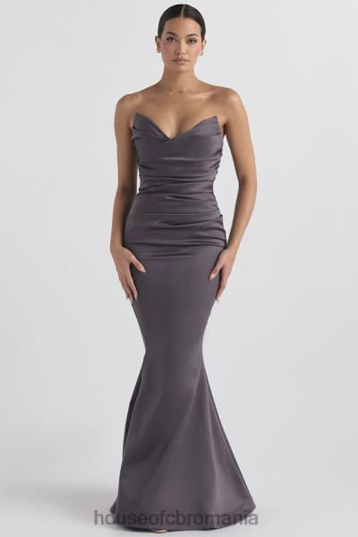 nunti House of CB rochie fără bretele din satin fleur shadow X4F681151