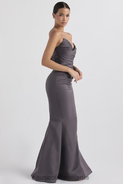 nunti House of CB rochie fără bretele din satin fleur shadow X4F681151