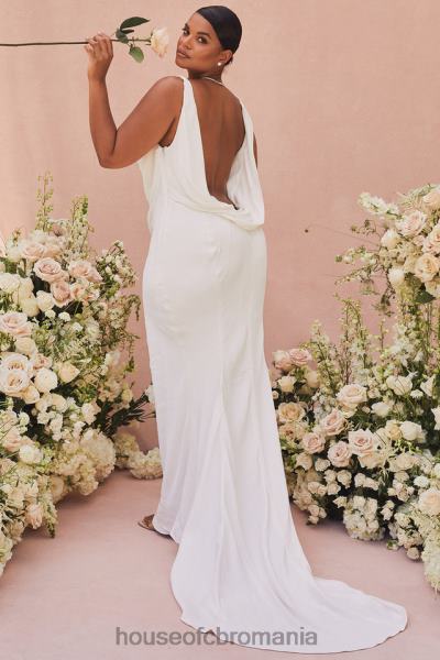 nunti House of CB Rochie de mireasa odette ivory drapat pe spate - editie limitata X4F681162