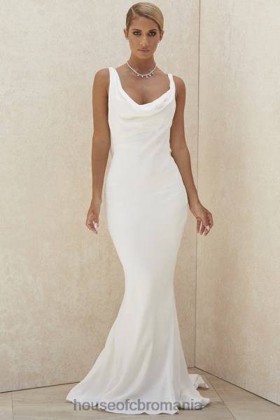 nunti House of CB Rochie de mireasa odette ivory drapat pe spate - editie limitata X4F681162