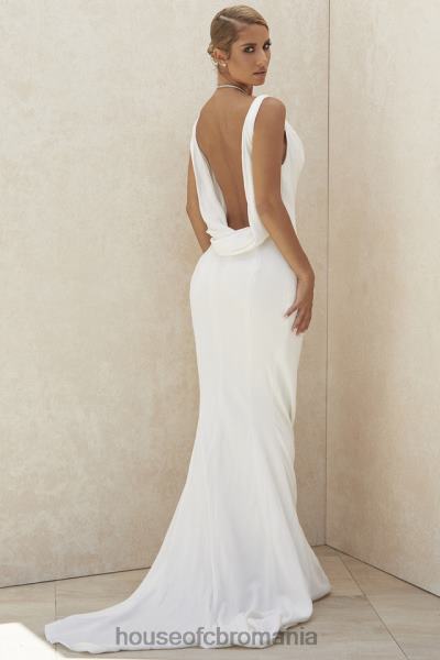 nunti House of CB Rochie de mireasa odette ivory drapat pe spate - editie limitata X4F681162