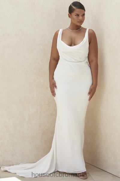 nunti House of CB Rochie de mireasa odette ivory drapat pe spate - editie limitata X4F681162