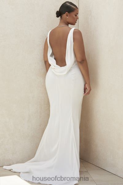 nunti House of CB Rochie de mireasa odette ivory drapat pe spate - editie limitata X4F681162