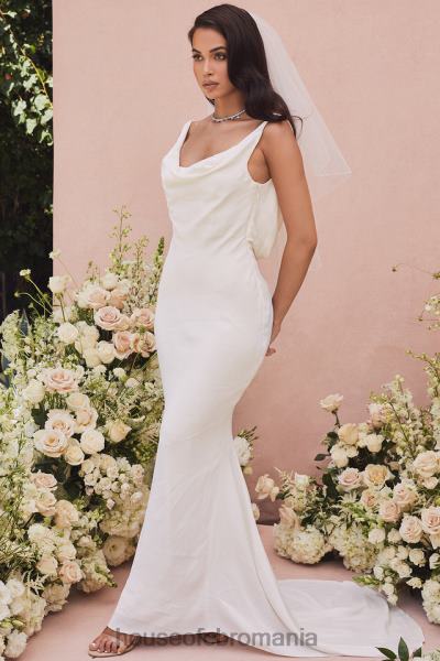 nunti House of CB Rochie de mireasa odette ivory drapat pe spate - editie limitata X4F681162