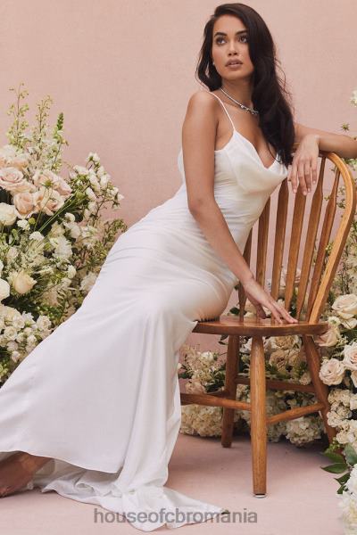 nunti House of CB rochie de mireasa aurelie ivory drapata la spate - editie limitata X4F681158