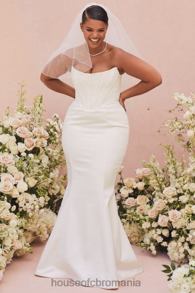 nunti House of CB rochie de mireasa corset fara bretele ines ivory - editie limitata X4F681156