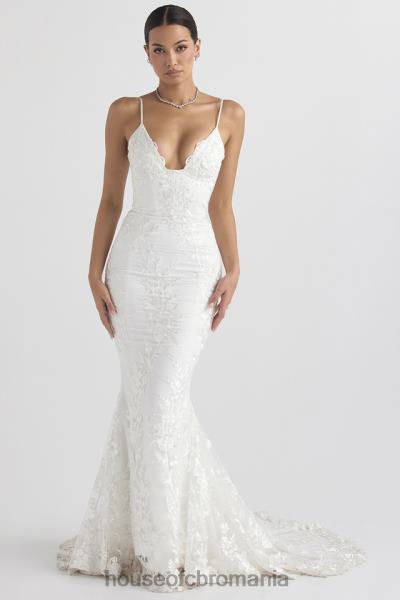 nunti House of CB rochie de mireasa din dantela alba solene X4F681142