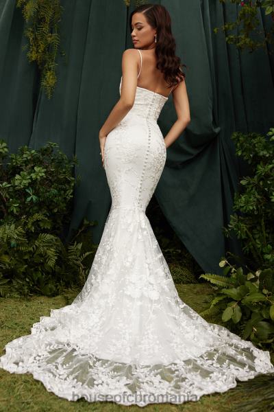 nunti House of CB rochie de mireasa din dantela alba solene X4F681142