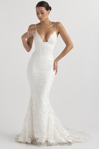 nunti House of CB rochie de mireasa din dantela alba solene X4F681142