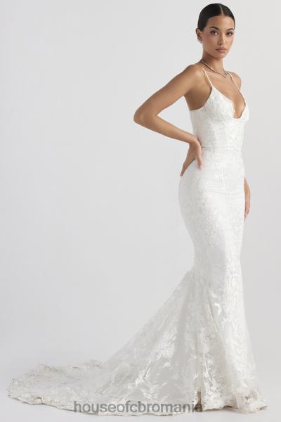 nunti House of CB rochie de mireasa din dantela alba solene X4F681142