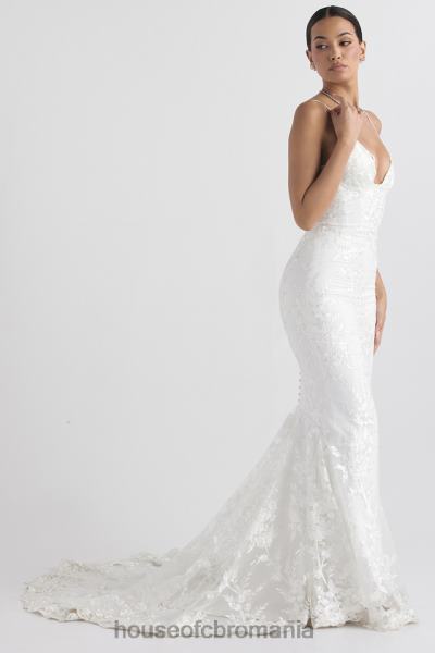 nunti House of CB rochie de mireasa din dantela alba solene X4F681142