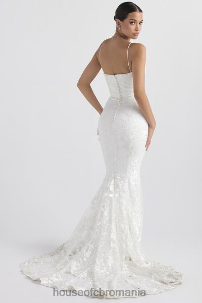 nunti House of CB rochie de mireasa din dantela alba solene X4F681142