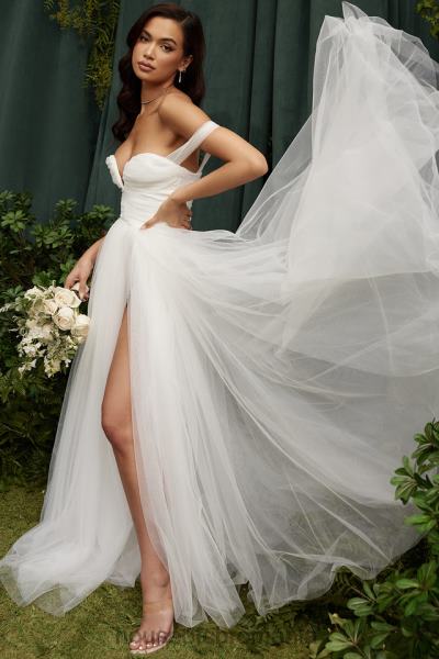 nunti House of CB rochie de mireasa din tul alb de poveste X4F681138