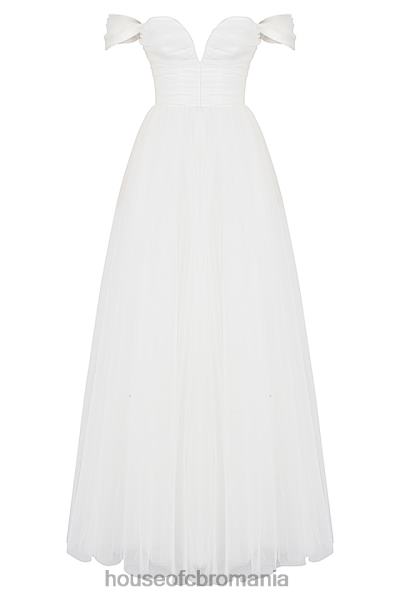 nunti House of CB rochie de mireasa din tul alb de poveste X4F681138