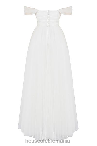 nunti House of CB rochie de mireasa din tul alb de poveste X4F681138