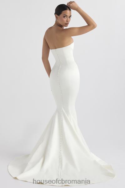 nunti House of CB rochie de mireasa fara bretele din satin giselle ivory X4F681140