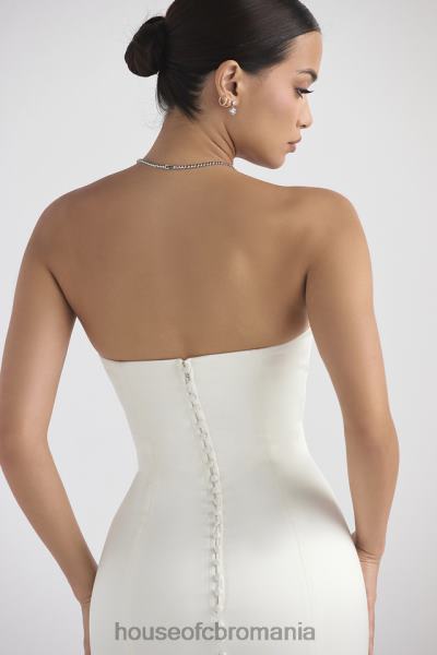 nunti House of CB rochie de mireasa fara bretele din satin giselle ivory X4F681140