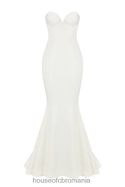 nunti House of CB rochie de mireasa fara bretele din satin giselle ivory X4F681140