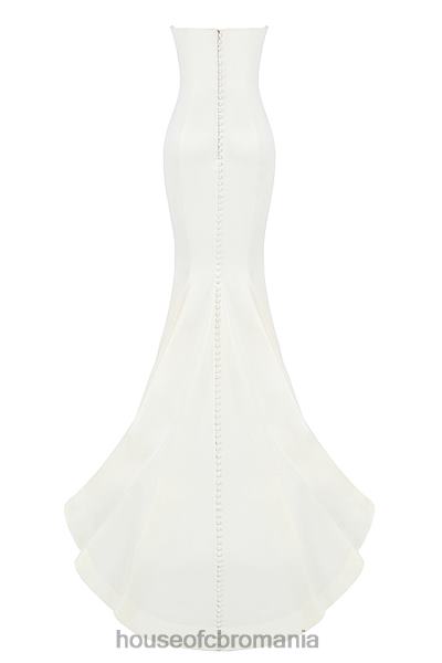 nunti House of CB rochie de mireasa fara bretele din satin giselle ivory X4F681140