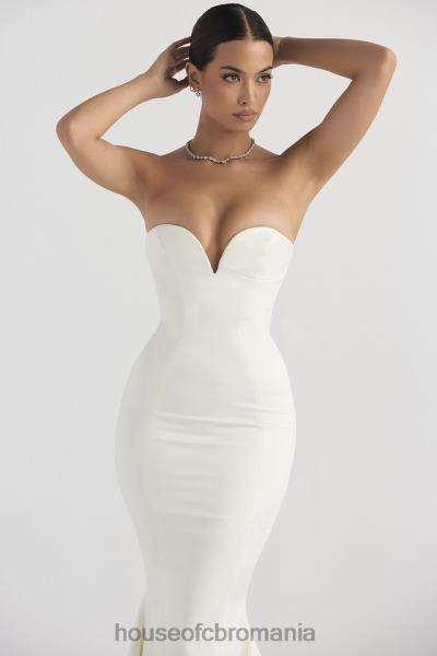 nunti House of CB rochie de mireasa fara bretele din satin giselle ivory X4F681140