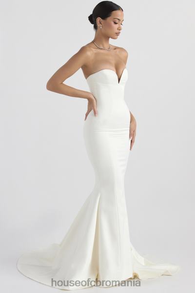 nunti House of CB rochie de mireasa fara bretele din satin giselle ivory X4F681140