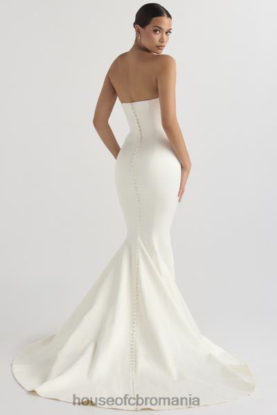 nunti House of CB rochie de mireasa fara bretele din satin giselle ivory X4F681140