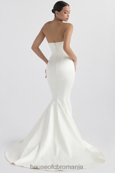 nunti House of CB rochie de mireasa fara bretele din satin giselle ivory X4F681140