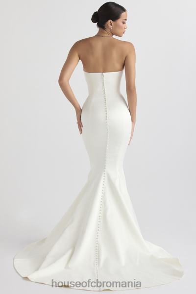 nunti House of CB rochie de mireasa fara bretele din satin giselle ivory X4F681140