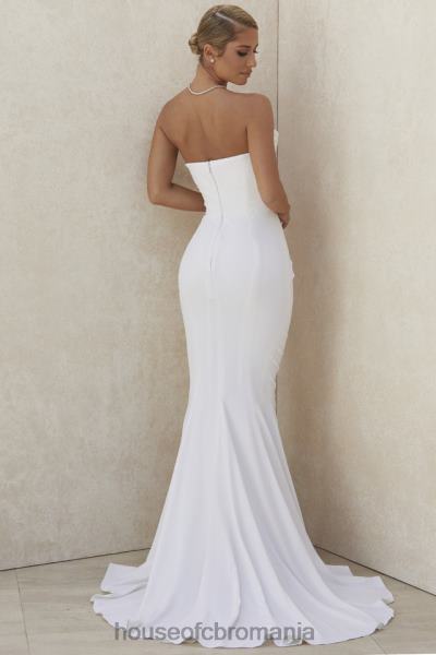 nunti House of CB rochie de mireasa fara bretele drapata ivoire esmee - editie limitata X4F681155