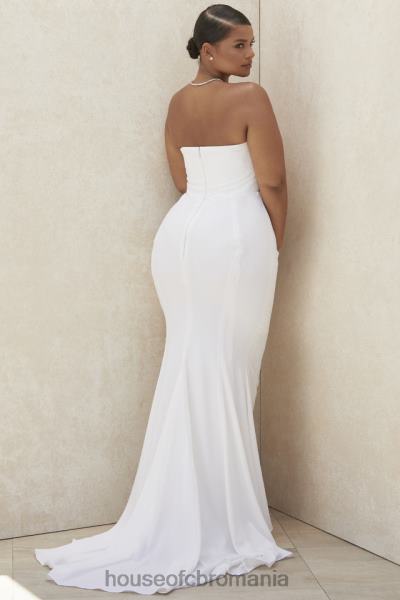 nunti House of CB rochie de mireasa fara bretele drapata ivoire esmee - editie limitata X4F681155