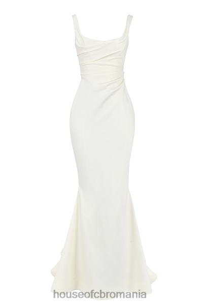 nunti House of CB rochie de mireasa sirena din satin alb emilie X4F681141