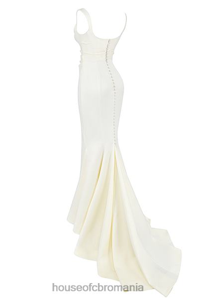 nunti House of CB rochie de mireasa sirena din satin alb emilie X4F681141