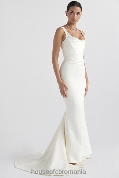 nunti House of CB rochie de mireasa sirena din satin alb emilie X4F681141