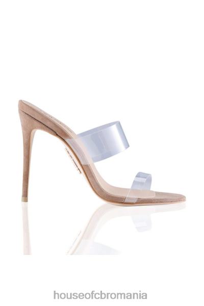 pantofi House of CB Lucent curea clară de căprioară bej X4F681116