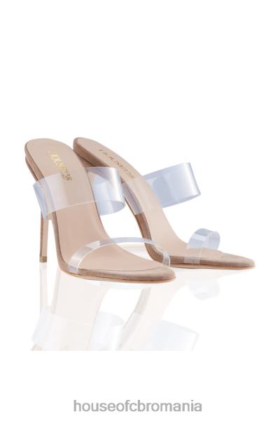 pantofi House of CB Lucent curea clară de căprioară bej X4F681116