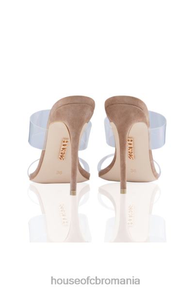 pantofi House of CB Lucent curea clară de căprioară bej X4F681116